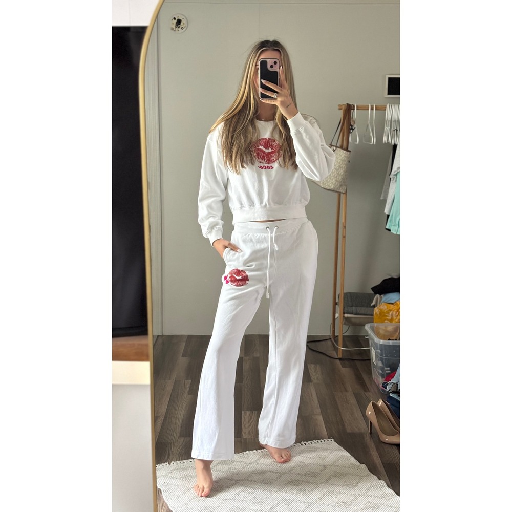 57. NWOT Strange Days Matching White Set Wide Leg Loungewear